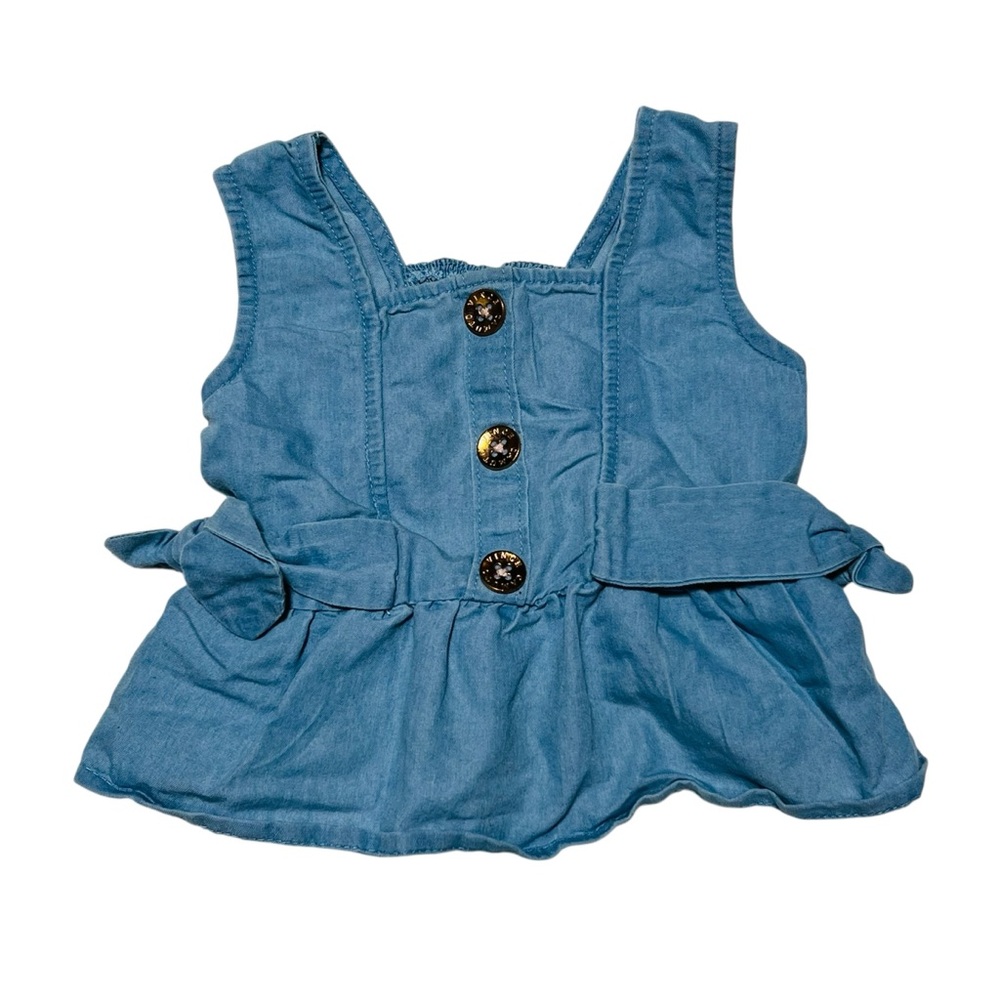 Vince Camuto Light Blue Chambray Denim Peplum Fabric Tank top baby’s 24M